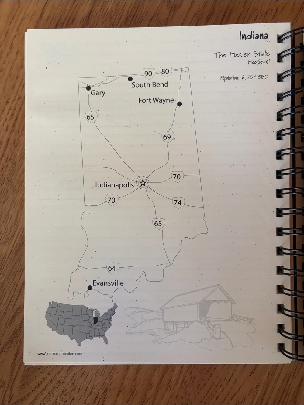 Let's Go See All 50! Visit All 50 States Journal - Brown Spiral Notebook 9x 7